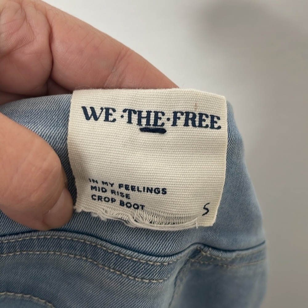 We The Free In My Feelings Cropped Slim Flare Jeans Stretch Blue Size Sm… - Picture 5 of 7